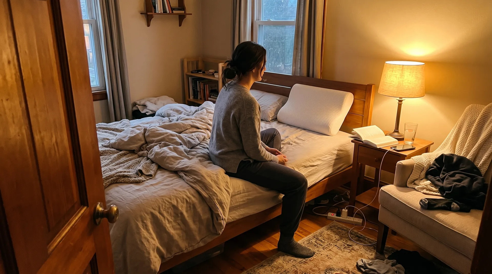 Afslapning og god søvnhygiejne i moderne soveværelse